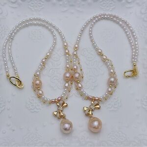 26X79 Handmade Freshwater Baroque Pearl Necklace with Flame Ball Pearl Pendant